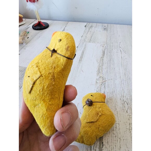 Primitive duck bird bell spring Easter decor unique plush set - Picture 9 of 9